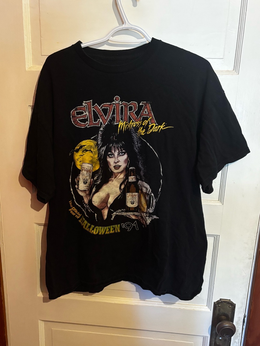 Elvira Mistress of the Dark Graphic Tee - Black with Yellow & Red Print